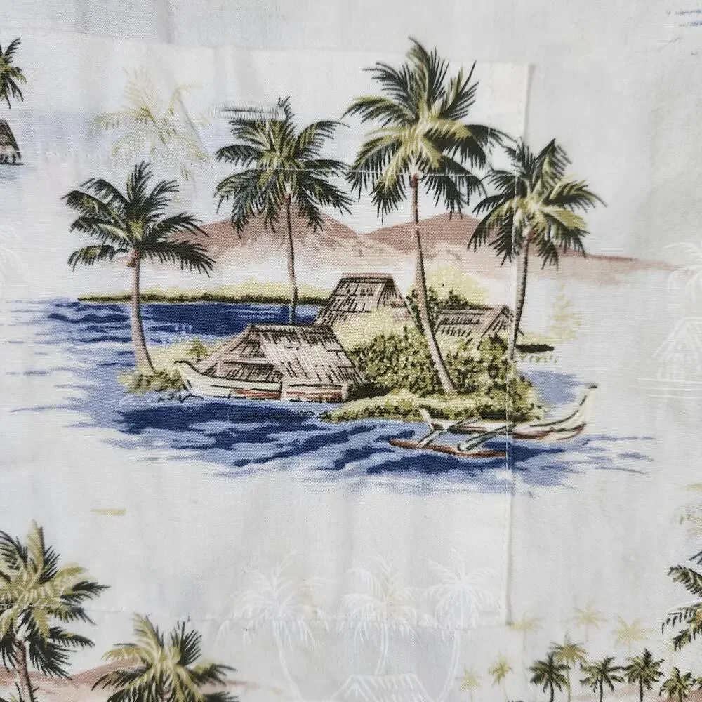 Campia Moda Hawaiian Shirt Size‎ Large Tropical Palm Cotton Casual